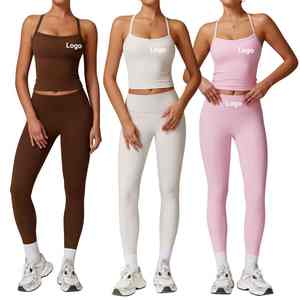 Ensemble de vêtements de sport deux pièces pour femmes débardeur et legging pour le fitness vêtements d'entraînement personnalisés OEM pour femmes Yoga Se - Product Image 6