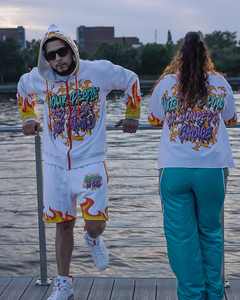 Sudadera con capucha y cremallera lavada con ácido para hombre con apliques de moda de alta calidad personalizados OEM y ODM al por mayor - Product Image 2