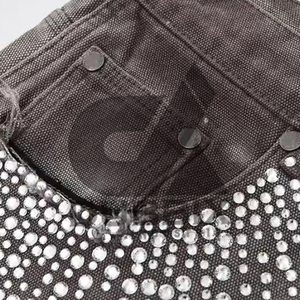 Shorts en jean pour homme à taille mi-haute 100 % coton de haute qualité, multi-poches, séchage rapide et respirant, avec logo personnalisé, marque privée - Product Image 4