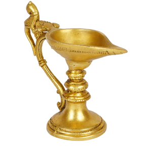 Jyoti Diya ที่มีฝาปิดกระจกและที่เก็บของเนยใสทำจากทองเหลืองให้ความสว่างสินค้าใหม่ล่าสุดส่งตรงจากโรงงาน - Product Image 4