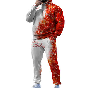 Ensemble de survêtement unisexe pour homme avec sweat à capuche et pantalon cargo, 2 pièces, motif joyeux, grandes tailles, par Men's 2026 - Product Image 5