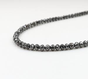 Perles de pierre naturelle facettées gris foncé 3-4,5 mm pour la fabrication de bijoux bracelets, fournisseur direct en gros Inde - Product Image 2