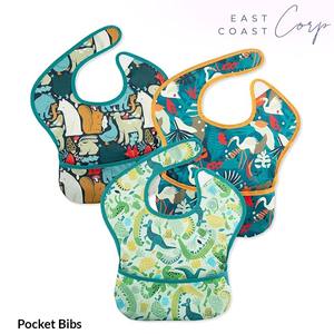 Baberos de alimentación para bebés con colector de derrames impermeable y resistente a la suciedad - Product Image 1