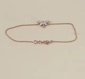 เครื่องประดับทอง14K/10K สร้อยข้อมือเพชรธรรมชาติและเพชรมอยส์ซอไนต์สวยงามหรูหรา - Product Image 3