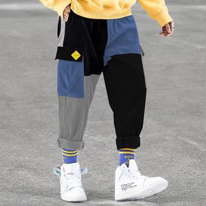 Pantalones Cargo para hombre Patchwork Multi-Bolsillos Moda al aire libre Casual Jogger Pantalones Streetwear con pantalones con cordón - Product Image 1