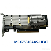 Adaptateur réseau intelligent Mellanox MCX75310AAS-HEAT 200GbE PCIe 5.0 X16 QSFP112 RDMA GPUDirect AI HPC Ethernet NIC externe filaire