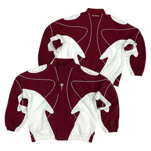 Veste coupe-vent brodée patchwork personnalisée veste à fermeture éclair veste de mode de style sports de rue unique - Product Image 3