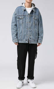 Chaqueta de mezclilla para hombre, bordada, de algodón 100% de alto gramaje, con forro polar, mangas largas, estilo oversize, talla grande, para invierno, al por mayor - Product Image 2