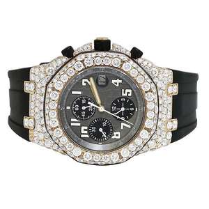 Montre de luxe en diamant moissanite de qualité supérieure, bracelet brillant glacé, acier inoxydable durable, cristal saphir, style hip-hop - Product Image 1