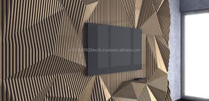 <b>Large</b> Modern Art Deco Kalatri Handicraft Woodwork Parametric 3D Wooden Wall Decorative Sculpture Interiors Hanging Touch Sensing - Product Image 3