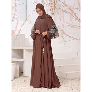 Robe Abaya Musulmane Modeste pour Femmes du Pakistan, Hijab, Printemps, Haute Qualité, Longueur au Sol, Polyester/Coton Respirant, Service OEM, Prix Bas - Product Image 1