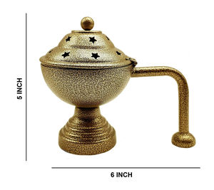 Utilisation de brûleur d'encens en métal en laiton Vintage de conception moderne luxueuse pour la maison décoration de table meilleure qualité prix de gros doré - Product Image 2