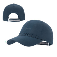 Casquette de baseball personnalisée à 6 panneaux, imperméable, en polyester extensible, perforée au laser, respirante, séchage rapide, pour hommes et femmes, pour activités de plein air