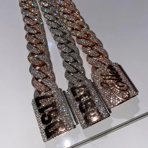 สร้อยคอโซ่ทองแท้สีทองเพชรโมอิสซาไนต์แท้สำหรับผู้ชายเครื่องประดับแฟชั่น - Product Image 3