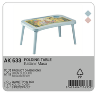 Bureau d'étude pliable moderne et durable en plastique pour enfants, avec motif de dessin animé, table portable à pieds réglables pour chambre, cuisine, salle à manger, extérieur