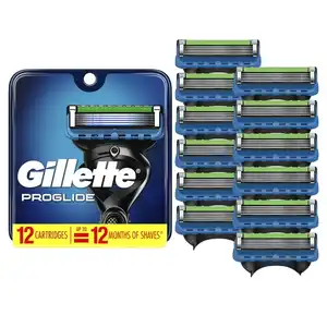 Top bán buôn Gillette ProGlide người đàn ông của lưỡi dao cạo Refill Hộp mực 12 đếm