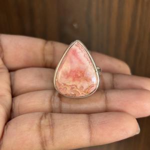 Bagues en argent sterling 925 plaqué rhodochrosite de qualité supérieure en gros, bijoux de fiançailles en vrac avec du laiton comme matériau principal - Product Image 2