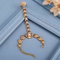 Bijoux ethniques authentiques pour femme, sertis de fleurs, style Kundan Hathpan, pour mariage, collection culturelle