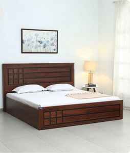 Modern Solid Teak Wood <b>Platform</b> <b>Bed</b> <b>Frame</b> with Headboard King & Queen Size Bedroom Furniture for Hotel/Villa/Home Use - Product Image 1