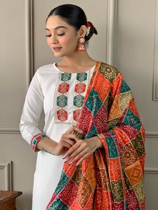 LAUNCHING NEW DESIGNER MODERN FESTIVE PARTY WEAR KURTI PENT with DUPATTA FABRIC VISCOSE and EMBROIDERED WORK - Product Image 6
