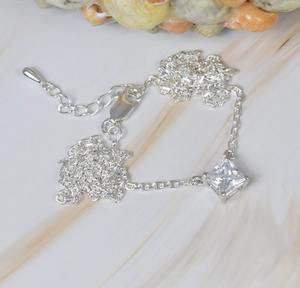 Topacio blanco 925 Pendiente de piedras preciosas de plata esterlina Pendiente elegante Joyería hecha a mano Pendiente de forma cuadrada Regalo para Navidad - Product Image 2