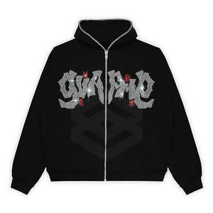 Sudaderas con capucha de diamantes de imitación para hombre de alta calidad, servicio Oem, sudaderas con capucha de diamantes de imitación para hombre, sudaderas con capucha de algodón y poliéster - Product Image 1