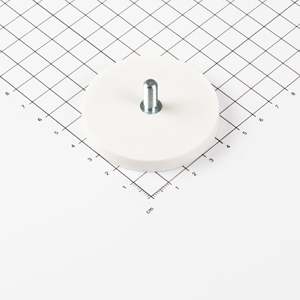 Sistema magnetico gommato Ø57x7,6mm con perno filettato - Product Image 1