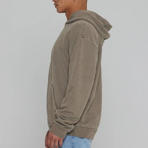 Sweat à capuche pour homme 100% coton épais et lourd éponge française de haute qualité vierge surdimensionné logo personnalisé streetwear - Product Image 2