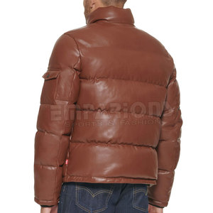 Custom Design Winter Arrival Lightweight Windbreaker Men Outdoor Padded <b>Bubble</b> <b>Coats</b> Puffer Leather Jacket - Product Image 5