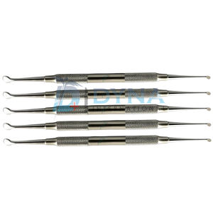 Juego de 5 piezas de muda dental #4, elevador perióstico y cureta ósea, instrumentos quirúrgicos para procedimientos orales y periodontales - Product Image 4