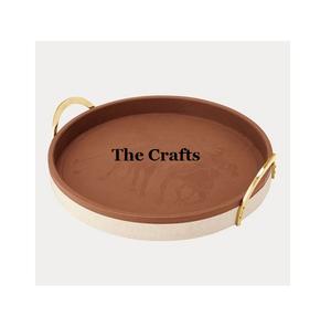 Bandeja de servicio de madera y cuero a granel, vajilla exclusiva de calidad para hoteles y restaurantes, aperitivos, bandeja de chocolate - Product Image 3