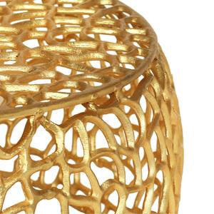 Table basse moderne écologique en aluminium finition or, base ajourée corail, plateau lisse, mobilier de luxe fait main par des designers - Product Image 4