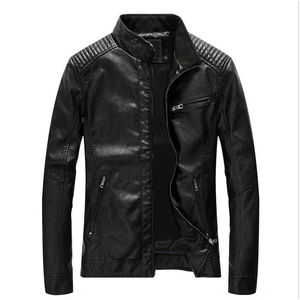 Long Sleeves High Quality Zipper Pockets Fur Style PU Leather <b>Jackets</b> <b>for</b> <b>Men's</b> Sports Wearing Leather <b>jacket</b> <b>for</b> <b>men</b> - Product Image 4