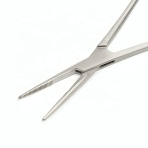 Fórceps quirúrgicos veterinarios para la arteria Kelly, fórceps hemostáticos de acero inoxidable rectos de 14 cm y 5,5 ", mandíbulas dentadas horizontales - Product Image 2