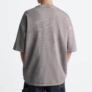 Venta caliente de moda Slim Fit Distress Camisetas Ajuste cómodo Camisetas de alta calidad Distress - Product Image 4