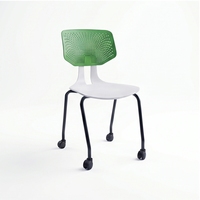 Chaise d'école commerciale en plastique ARSU, structure métallique, dossier solide, hauteur réglable, pieds sabre, style minimaliste, empilable, pour enfant