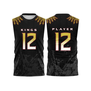 Uniformes de fútbol 7v7 Camiseta de cuello redondo con sublimación completa en tela elástica - Product Image 1