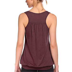 เสื้อกล้ามทรงหลวมสีพื้นสำหรับผู้หญิงเสื้อยืดกีฬา - Product Image 3