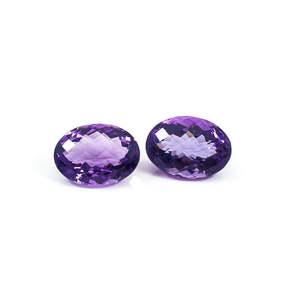 Amethyste naturelle du Brésil ovale de luxe 24,25 carats, pierre précieuse en vrac, forme coussin et poire, avec pierres de lune et turquoise, certifiée IGI - Product Image 1