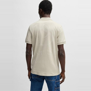 เสื้อโปโลผ้าฝ้ายแบบแห้งพอดีตัวพิมพ์ลายโลโก้สีทึบปกใบมีดแบบคลาสสิกย้อมสีล้วนแบบถัก - Product Image 4