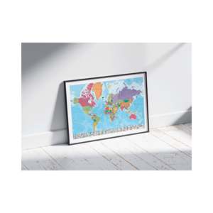 Póster de mapa del mundo para raspar con banderas, compañero de viaje - Mapa del Mundo - Product Image 4