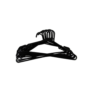 Black <b>Plastic</b> Clothing Hanger Rectangle Shape Lightweight Space-Saving for <b>Wardrobe</b> Use Minimalist Design Hook Type - Product Image 3
