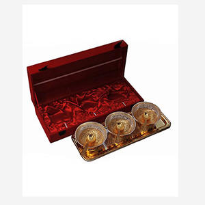 Juego de Tazones de Latón Hechos a Mano de Alta Calidad y Ecológicos con Dos Cucharas, Diseño Personalizable, Regalo de Boda y Decoración para el Hogar - Product Image 5