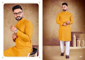 Ropa de fiesta de boda tradicional para hombres, espejo de algodón, trabajo, Kurta, con pijama de algodón puro, la mejor calidad, el precio más bajo, proveedor de la India - Product Image 4