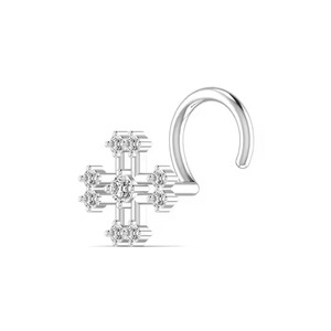 Épingle nasale élégante en diamant véritable de 0,08 ct, or blanc rose jaune 18 carats, bijoux de corps à la mode, cadeau de mariage idéal pour les fiançailles des femmes - Product Image 2