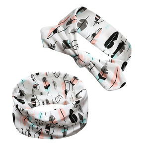 Ensemble de foulard carré et de bandeau pour bébé <span class=keywords><strong>en</strong></span> coton <span class=keywords><strong>en</strong></span> gros, motif de dessin animé respirant pour le printemps, accessoires pour <span class=keywords><strong>nouveau</strong></span>-nés - Product Image 4