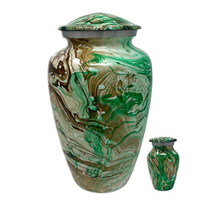 Nouvelles urnes de crémation en aluminium décoratives avec conception d'oiseau argenté Grandes urnes commémoratives bleues pour les cendres humaines Urnes pour adultes - Product Image 6