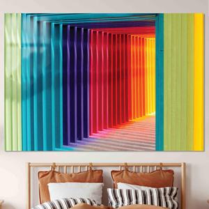 Coucher de soleil abstrait moderne : œuvre d'art imprimée sur toile vibrante pour la décoration intérieure, verre - Product Image 1