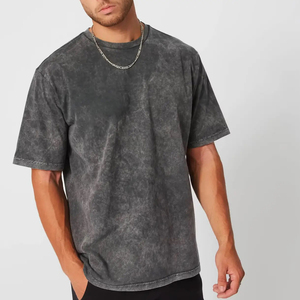 2025 personalizado de alta calidad de los hombres de lavado ácido de gran tamaño de peso pesado en blanco Jersey camiseta hombro caído de talla grande fabricante directo - Product Image 1