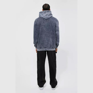 Custom Boxy 450gsm Oversized Heavyweight Distressed 500gsm Acid Wash <b>Zip</b> <b>up</b> <b>Hoodie</b> Men - Product Image 3